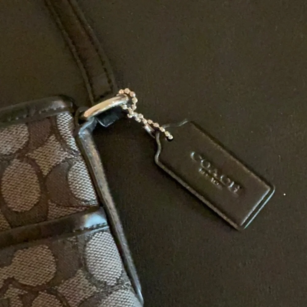 Coach Signature Black and Gray Shoulder Bag